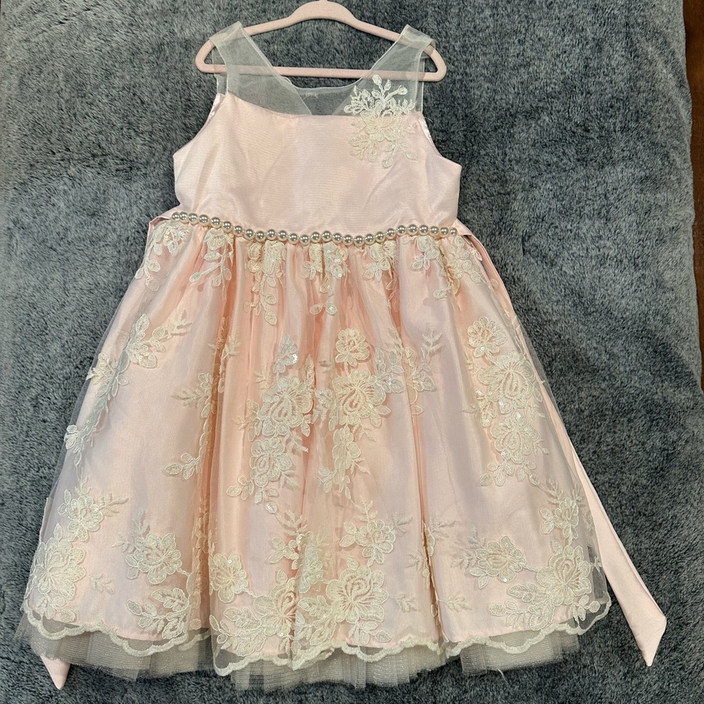 Charming Pink Floral Kids Dress